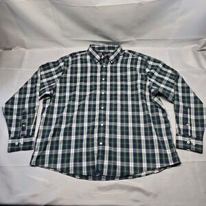 UNTUCKit Dole Regular Fit Stretch Performance Green Plaid Long Sleeve Shirt XXXL